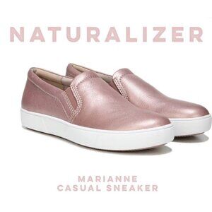 Naturalizer Leather Marianne Slip On Women's Rose Metallic Sneaker Shoes SZ 6